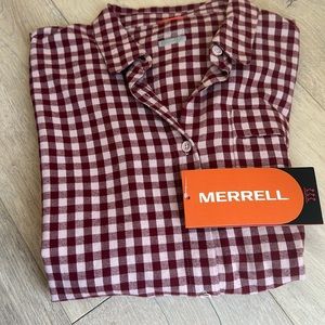 Merrell long sleeve berry flannel